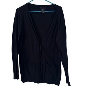Grace Elements Black Long Sleeve Button Front Cardigan